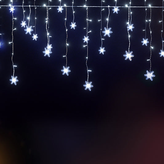 Jingle Jollys Christmas Lights 80 LED 3M Icicle Light Snow Decorations XMAS-CUR300-1M-SNOW-WH