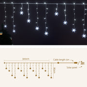 Jingle Jollys Christmas Lights 80 LED 3M Icicle Light Snow Decorations XMAS-CUR300-1M-SNOW-WH