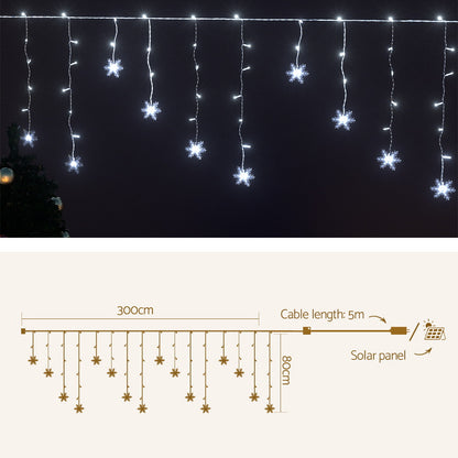 Jingle Jollys Christmas Lights 80 LED 3M Icicle Light Snow Decorations XMAS-CUR300-1M-SNOW-WH