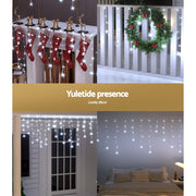 Jingle Jollys Christmas Lights 80 LED 3M Icicle Light Snow Decorations XMAS-CUR300-1M-SNOW-WH