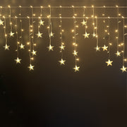 Jingle Jollys Solar Christmas Lights 80 LED 3M Icicle Light Star Decorations XMAS-CUR300-1M-STAR-WARM