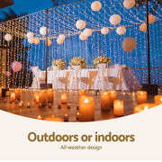 3X6M Christmas Lights Curtain Light Warm White 600 LED Jingle Jollys XMAS-CUR600-6M-WARM