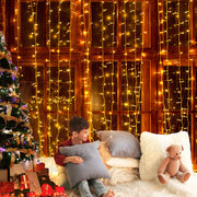 3X6M Christmas Lights Curtain Light Warm White 600 LED Jingle Jollys XMAS-CUR600-6M-WARM