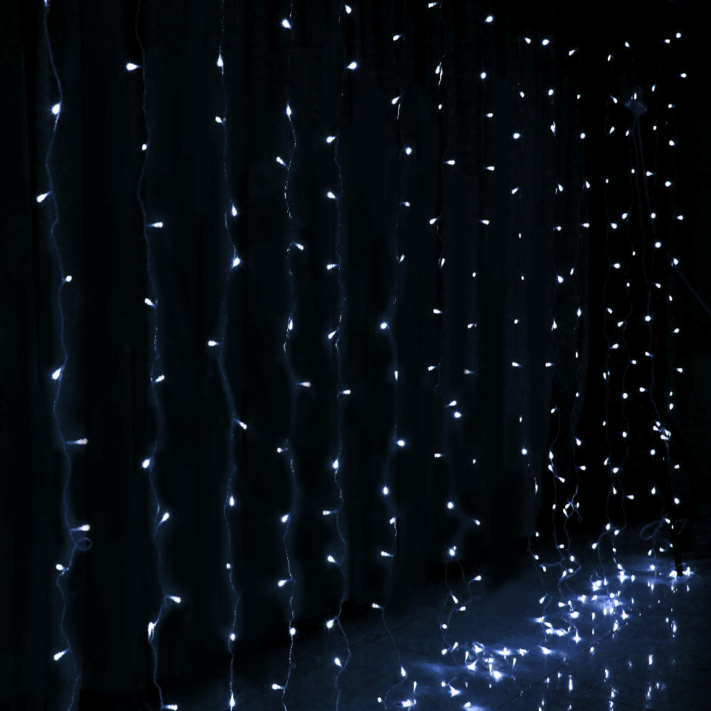 3X6M Christmas Lights Curtain Light Cool White 600 LED Jingle Jollys XMAS-CUR600-6M-WH