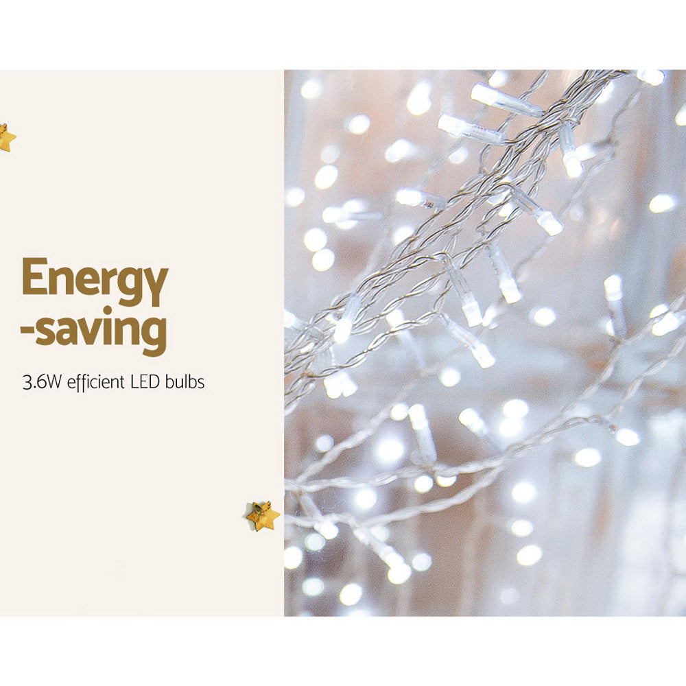 3X6M Christmas Lights Curtain Light Cool White 600 LED Jingle Jollys XMAS-CUR600-6M-WH