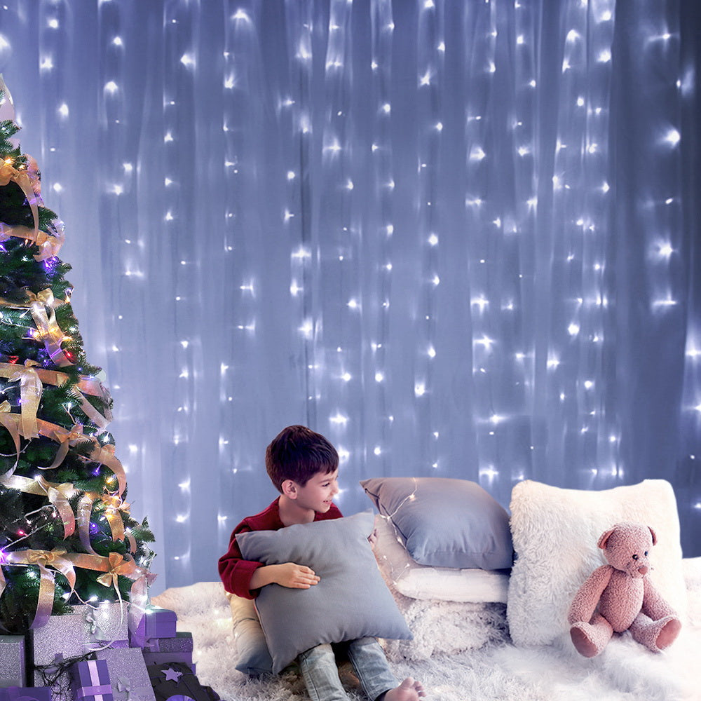 3X6M Christmas Lights Curtain Light Cool White 600 LED Jingle Jollys XMAS-CUR600-6M-WH