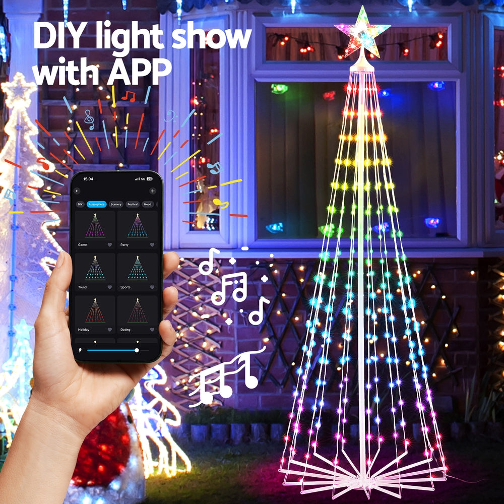 1.8M Christmas Tree 265 LED RGB Fairy Lights Jingle Jollys XMAS-FAIRY-RGB-7FT-DIMMABLE