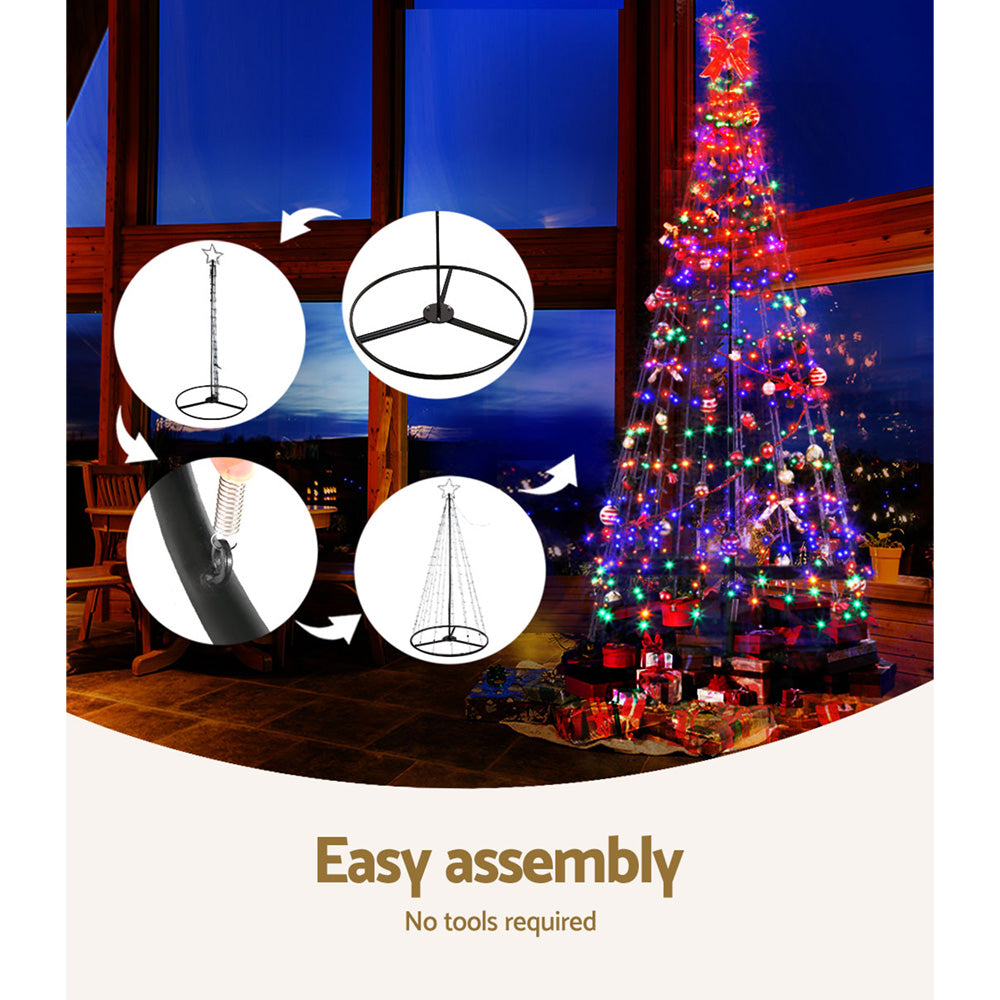 3.6M Christmas Tree 400 LED Solar Jingle Jollys XMAS-FAIRY-SOLAR-12FT