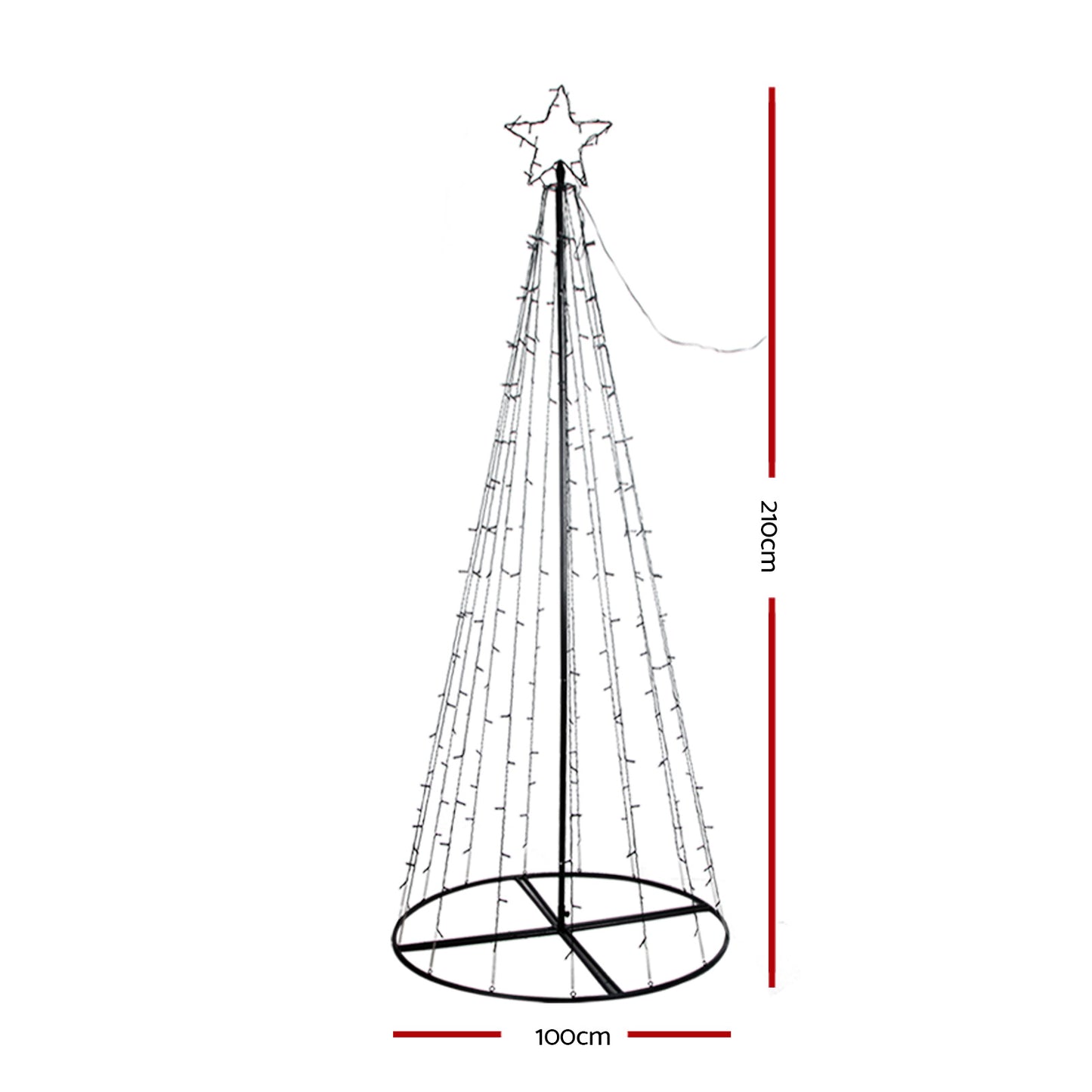2.1M Christmas Tree 264 LED Solar Jingle Jollys XMAS-FAIRY-SOLAR-7FT