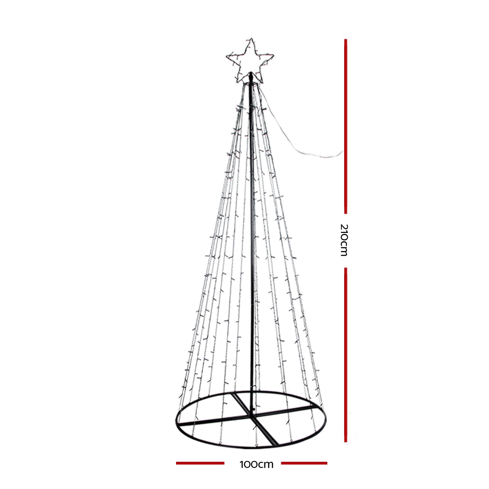 2.1M Christmas Tree 264 LED Solar Jingle Jollys XMAS-FAIRY-SOLAR-7FT