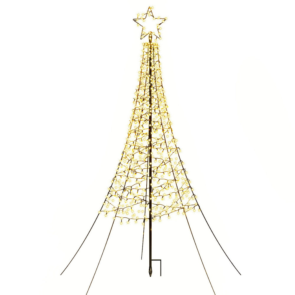 Jingle Jollys Solar Christmas Tree 2.1m 320 LED Net Lights Xmas Trees Decoration XMAS-FAIRY-SOLAR-NET-7FT-WARM