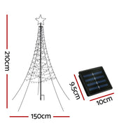 Jingle Jollys Solar Christmas Tree 2.1m 320 LED Net Lights Xmas Trees Decoration XMAS-FAIRY-SOLAR-NET-7FT-WARM