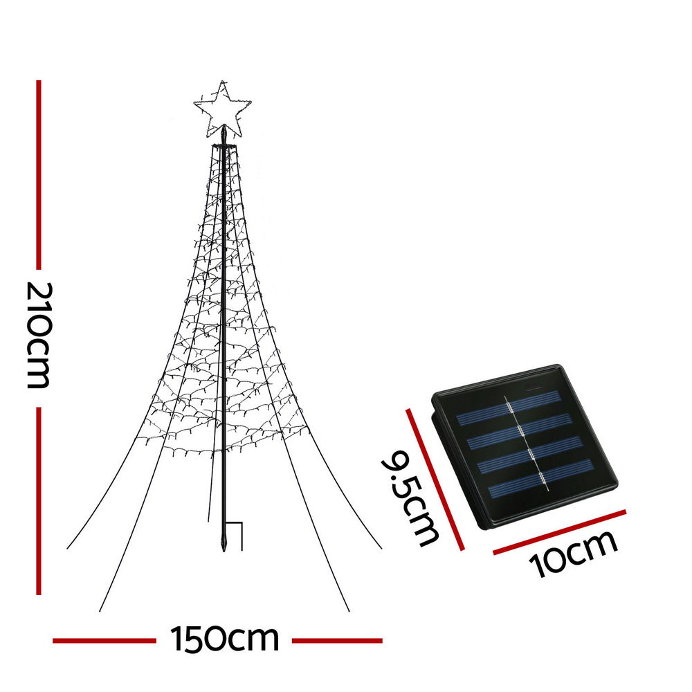 Jingle Jollys Solar Christmas Tree 2.1m 320 LED Net Lights Xmas Trees Decoration XMAS-FAIRY-SOLAR-NET-7FT-WARM