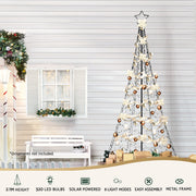 Jingle Jollys Solar Christmas Tree 2.1m 320 LED Net Lights Xmas Trees Decoration XMAS-FAIRY-SOLAR-NET-7FT-WARM