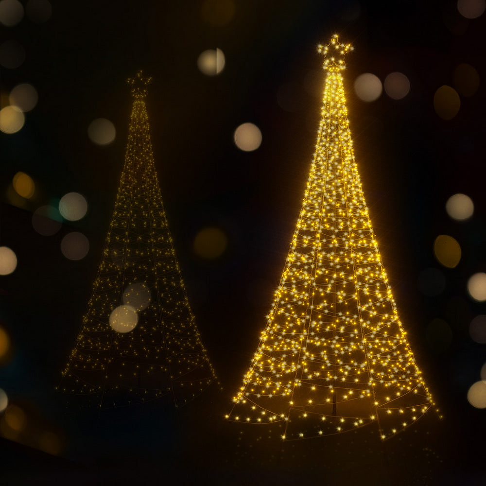 Jingle Jollys Solar Christmas Tree 2.1m 320 LED Net Lights Xmas Trees Decoration XMAS-FAIRY-SOLAR-NET-7FT-WARM