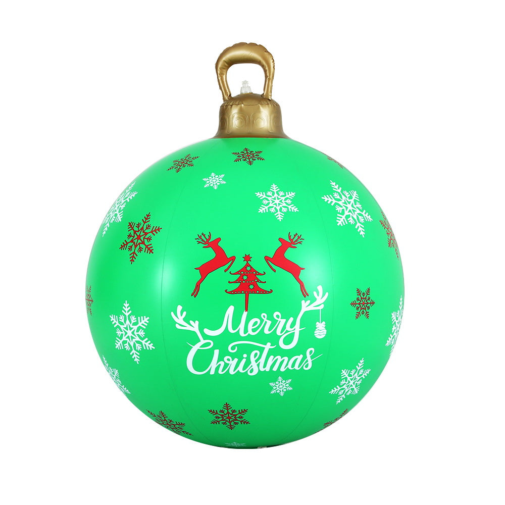 Jingle Jollys Christmas Inflatable Ball Bauble 60cm Outdoor Decoration Green XMAS-INF-BAUBLE-GREEN