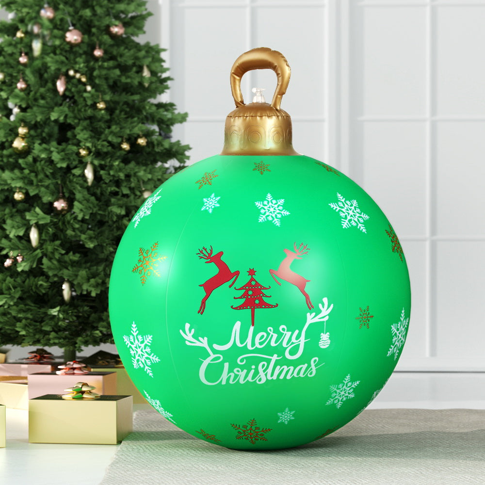 Jingle Jollys Christmas Inflatable Ball Bauble 60cm Outdoor Decoration Green XMAS-INF-BAUBLE-GREEN