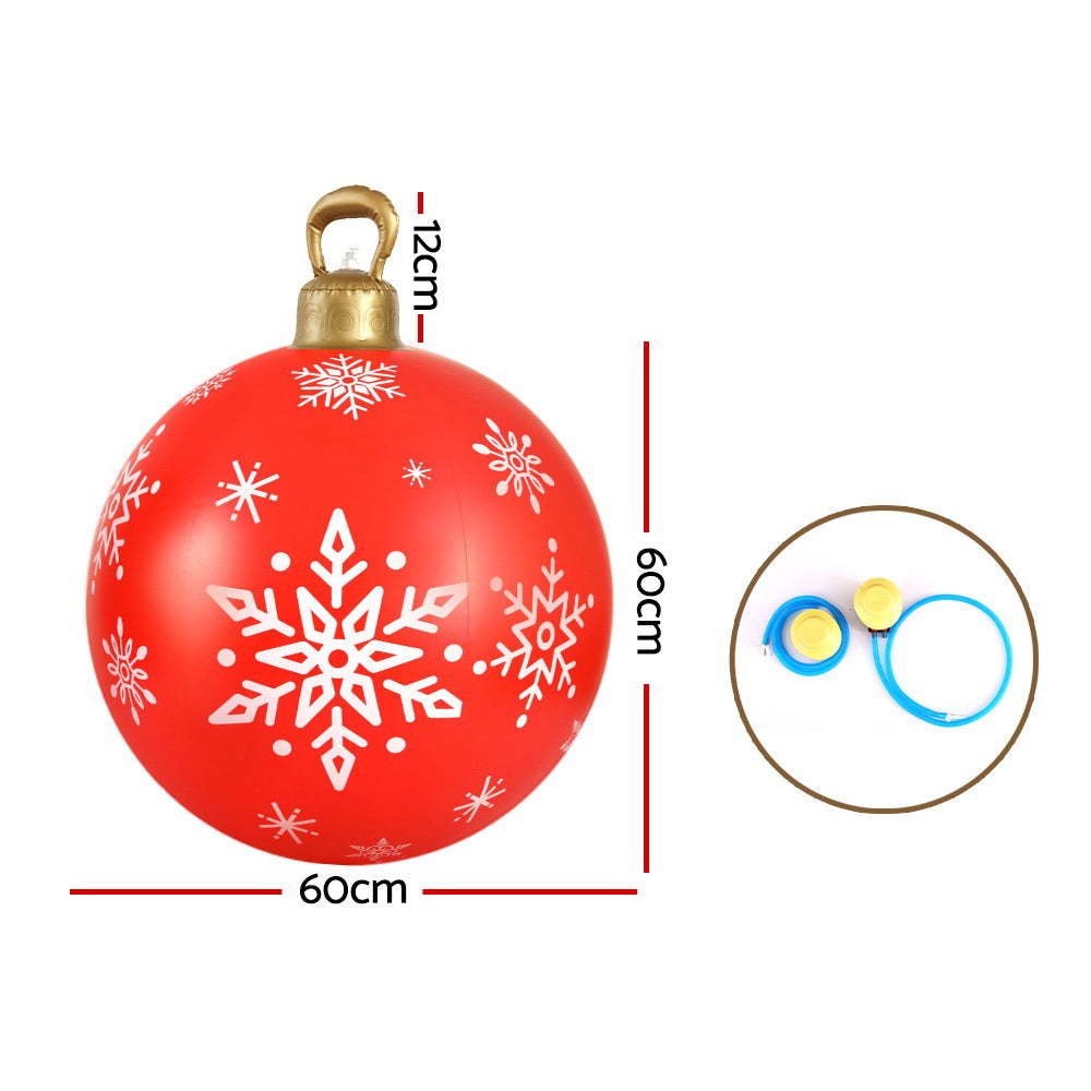 Jingle Jollys Christmas Inflatable Ball Bauble 60cm Outdoor Decoration Red XMAS-INF-BAUBLE-RED