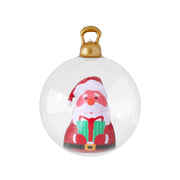 Jingle Jollys Christmas Inflatable Ball 60cm Santa Decoration Giant Bauble Clear XMAS-INF-BAUBLE-SANTA-CLEAR