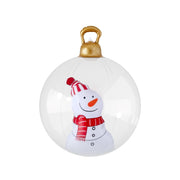 Jingle Jollys Christmas Inflatable Ball 60cm Snowman Decoration Giant Bauble XMAS-INF-BAUBLE-SNOWMAN-CLEAR