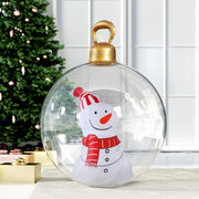 Jingle Jollys Christmas Inflatable Ball 60cm Snowman Decoration Giant Bauble XMAS-INF-BAUBLE-SNOWMAN-CLEAR