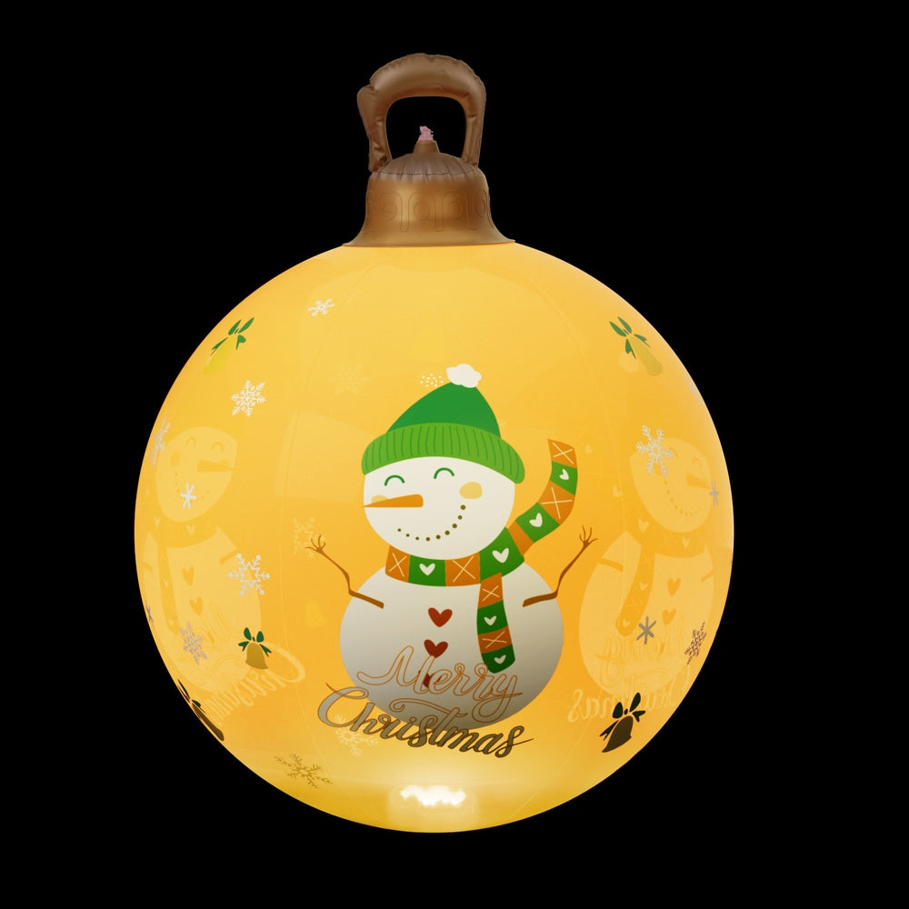 Jingle Jollys Christmas Inflatable Ball 60cm Led Illuminated Snowman Xmas Decor XMAS-INF-BAUBLE-SNOWMAN-GOLD