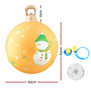 Jingle Jollys Christmas Inflatable Ball 60cm Led Illuminated Snowman Xmas Decor XMAS-INF-BAUBLE-SNOWMAN-GOLD