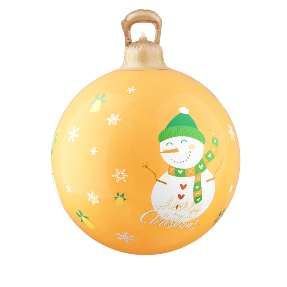 Jingle Jollys Christmas Inflatable Ball 60cm Led Illuminated Snowman Xmas Decor XMAS-INF-BAUBLE-SNOWMAN-GOLD