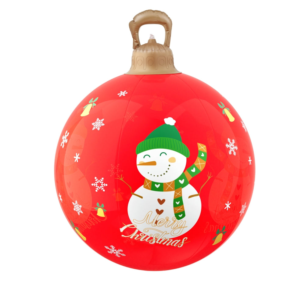 Jingle Jollys Christmas Inflatable Ball 60cm Illuminated Led Snowman Xmas Decor XMAS-INF-BAUBLE-SNOWMAN-RED