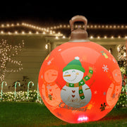 Jingle Jollys Christmas Inflatable Ball 60cm Illuminated Led Snowman Xmas Decor XMAS-INF-BAUBLE-SNOWMAN-RED