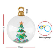 Jingle Jollys Christmas Inflatable Ball 60cm Tree Decoration Giant Bauble Clear XMAS-INF-BAUBLE-TREE-CLEAR