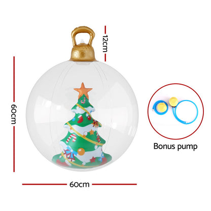 Jingle Jollys Christmas Inflatable Ball 60cm Tree Decoration Giant Bauble Clear XMAS-INF-BAUBLE-TREE-CLEAR