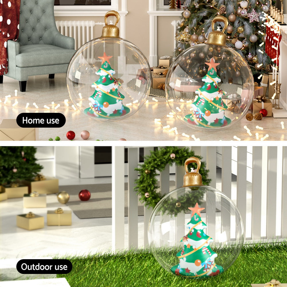Jingle Jollys Christmas Inflatable Ball 60cm Tree Decoration Giant Bauble Clear XMAS-INF-BAUBLE-TREE-CLEAR