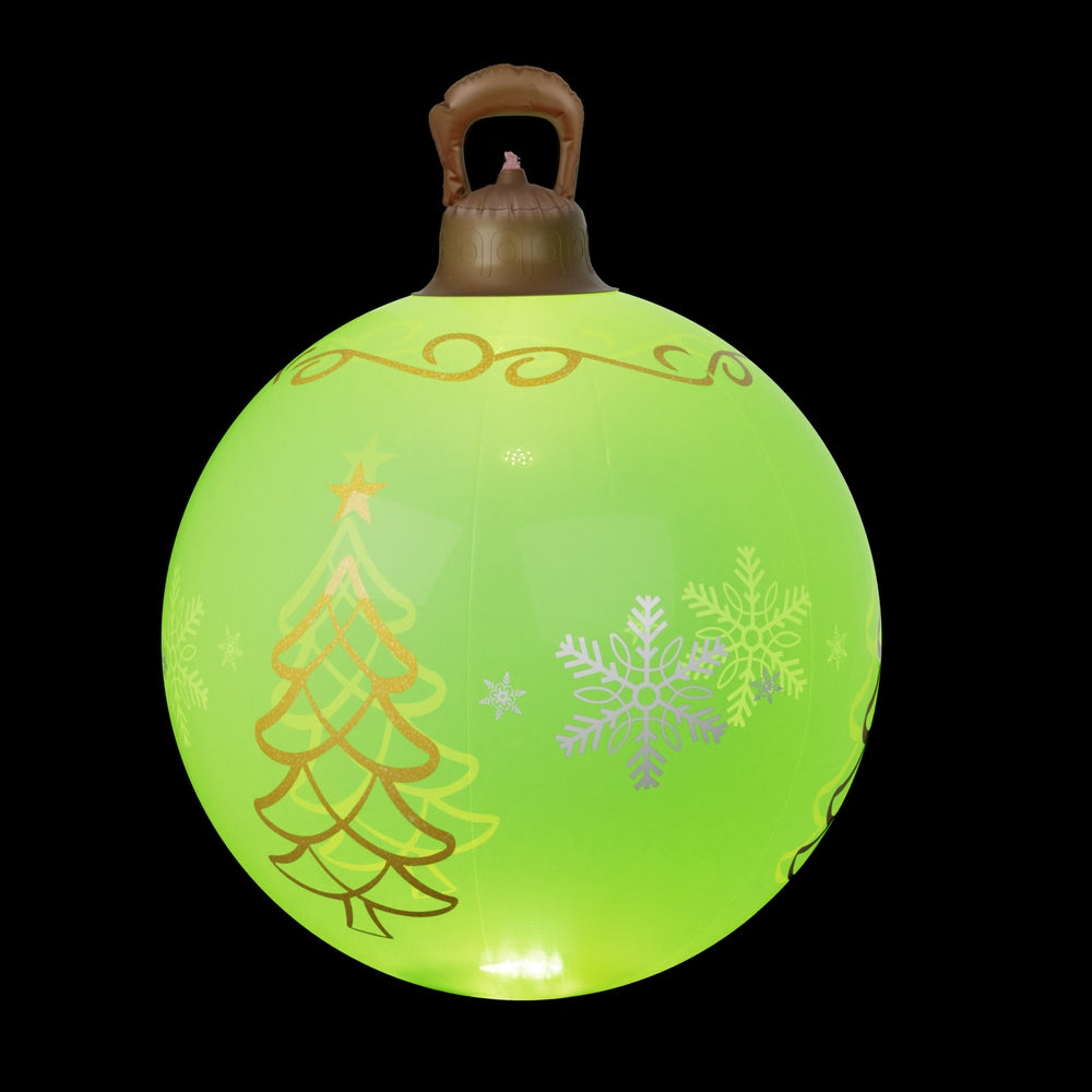 Jingle Jollys Christmas Inflatable Ball 60cm Led Illuminated Xmas Decoration XMAS-INF-BAUBLE-TREE-GREEN