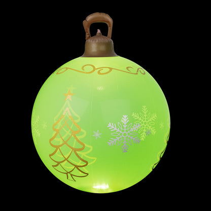 Jingle Jollys Christmas Inflatable Ball 60cm Led Illuminated Xmas Decoration XMAS-INF-BAUBLE-TREE-GREEN