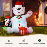 Jingle Jollys Christmas Inflatable Bear 1.8M Height LED Outdoor Decorations Illuminated XMAS-INF-BEAR-6FT