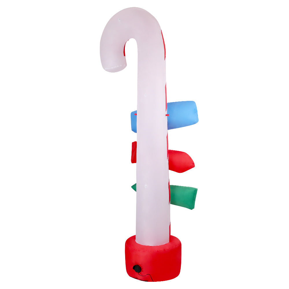 Jingle Jollys Christmas Inflatable Candy Pole 2.4M Illuminated Decorations XMAS-INF-CANDY-8FT