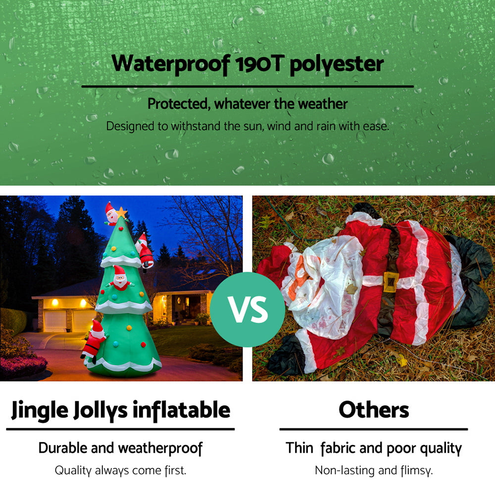 Jingle Jollys Christmas Inflatable Santa Tree 5M Illuminated Decorations XMAS-INF-CHRI-TREE-5M
