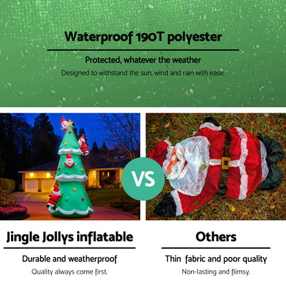 Jingle Jollys Christmas Inflatable Santa Tree 5M Illuminated Decorations XMAS-INF-CHRI-TREE-5M