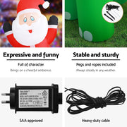Jingle Jollys Christmas Inflatable Santa Dinosaur 3.8M Illuminated Decorations XMAS-INF-DINO-GR-13FT