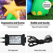 Jingle Jollys Christmas Inflatable Dinosaur 1.86M Height LED Decorations Illuminated XMAS-INF-DINO-GR-6FT