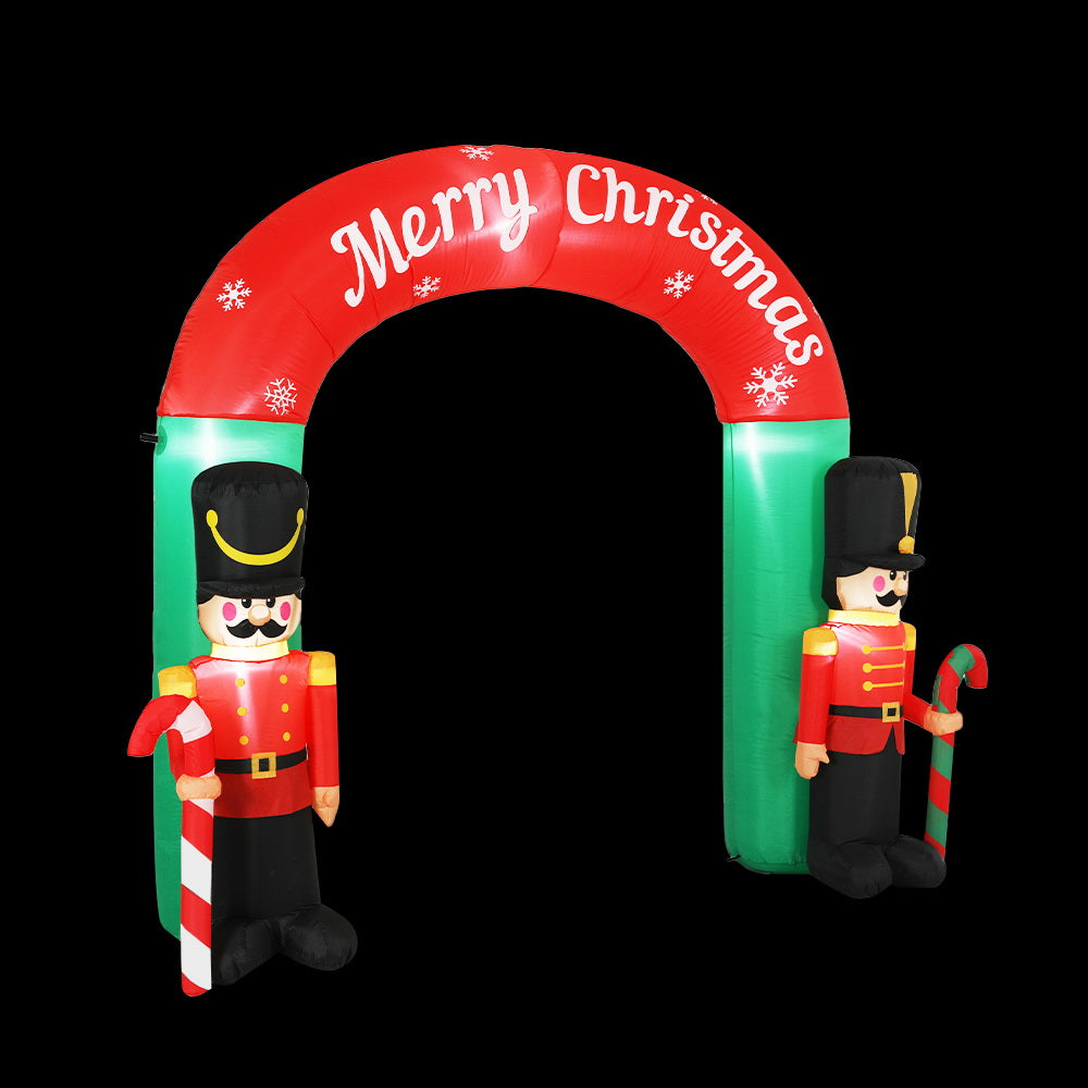 Jingle Jollys Christmas Inflatable Archwary Nutcracker 3M Illuminated Decorations XMAS-INF-DOOR-NUT-10FT