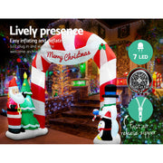 Jingle Jollys Christmas Inflatable Archwary Santa 3M Illuminated Decorations XMAS-INF-DOOR-SET-10FT