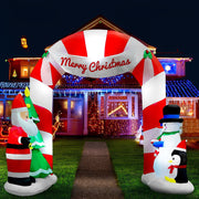 Jingle Jollys Christmas Inflatable Archwary Santa 3M Illuminated Decorations XMAS-INF-DOOR-SET-10FT