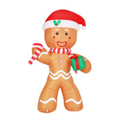 Jingle Jollys Christmas Inflatable Gingerbread Man 2.4M Illuminated Decorations XMAS-INF-GINGER-8FT