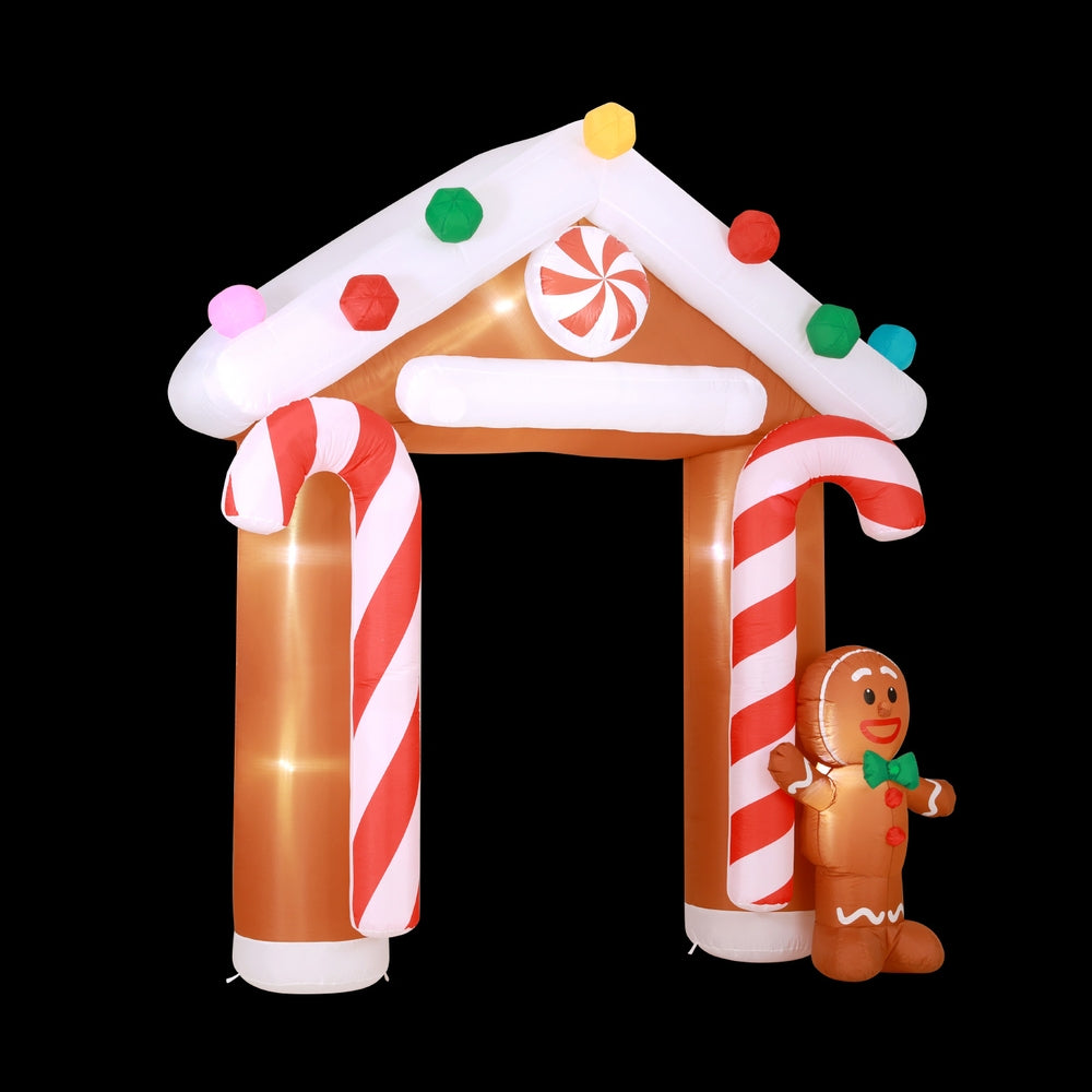 Jingle Jollys Christmas Inflatable Archwary Ginger 2.8M Illuminated Decorations XMAS-INF-GINGER-ARCH-10FT