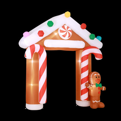 Jingle Jollys Christmas Inflatable Archwary Ginger 2.8M Illuminated Decorations XMAS-INF-GINGER-ARCH-10FT