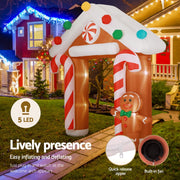 Jingle Jollys Christmas Inflatable Archwary Ginger 2.8M Illuminated Decorations XMAS-INF-GINGER-ARCH-10FT