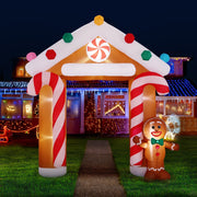 Jingle Jollys Christmas Inflatable Archwary Ginger 2.8M Illuminated Decorations XMAS-INF-GINGER-ARCH-10FT