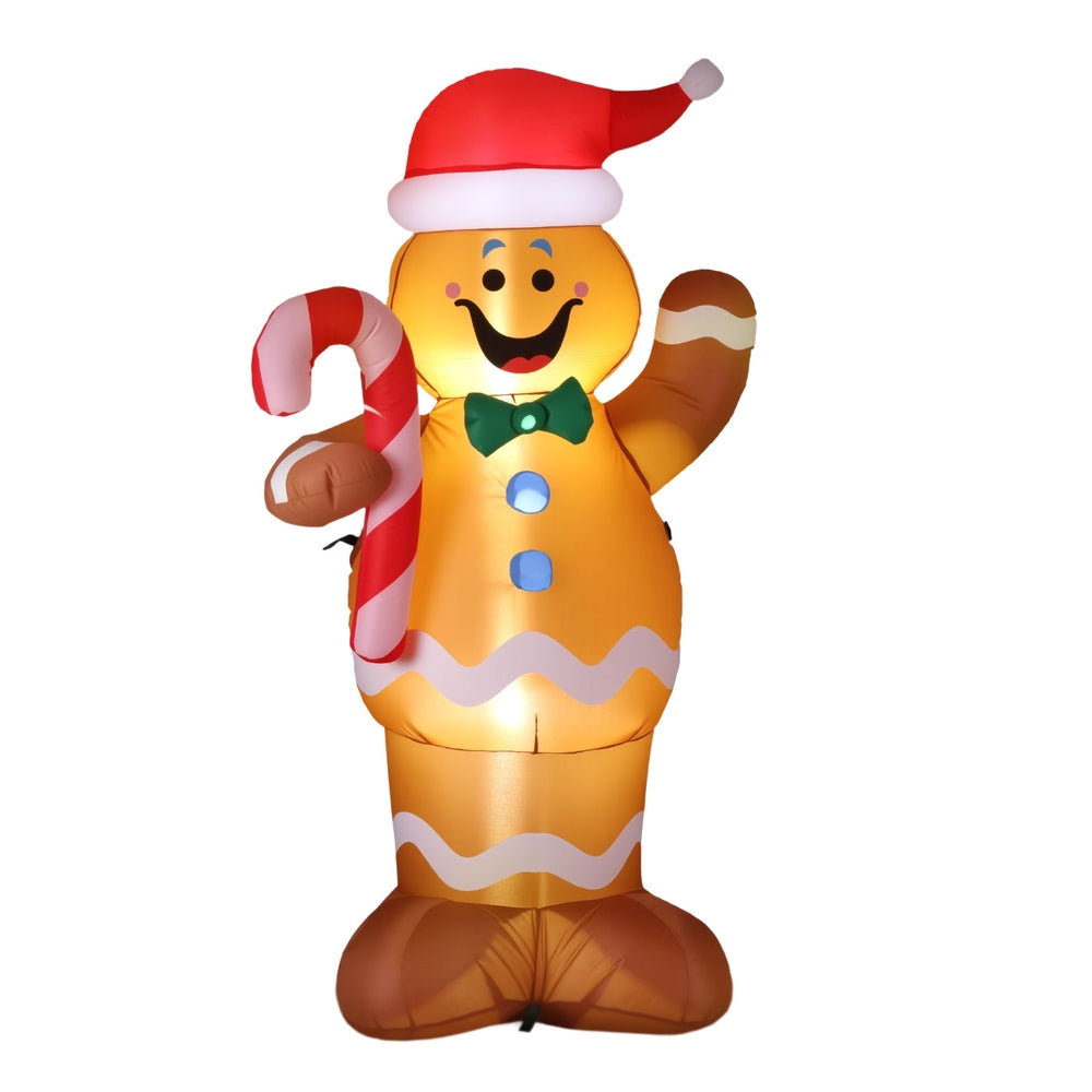 Jingle Jollys Christmas Inflatable Gingerbread Man 1.5M Height LED Decorations Illuminated XMAS-INF-GINGER-CANDY-5FT